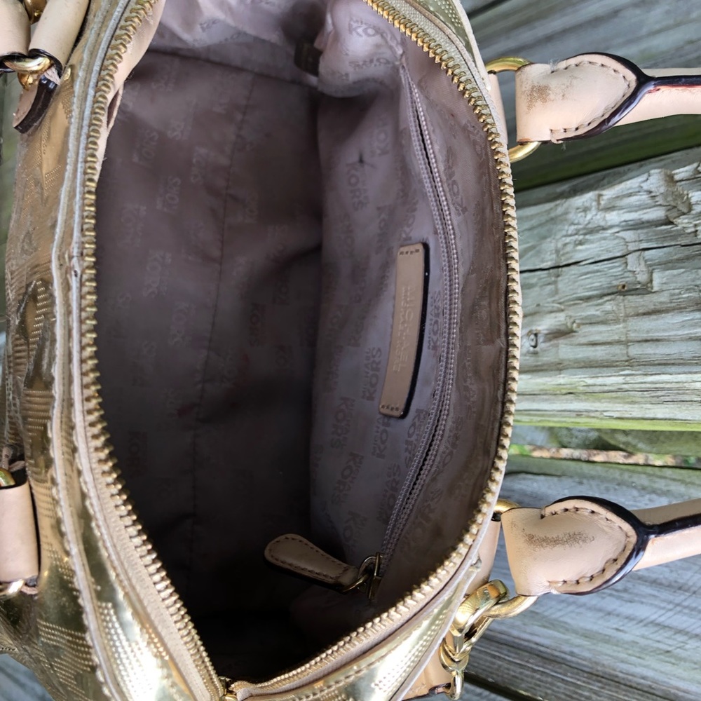 Metallic Gold Michael Kors Bucket Bag - Picture 7 of 8